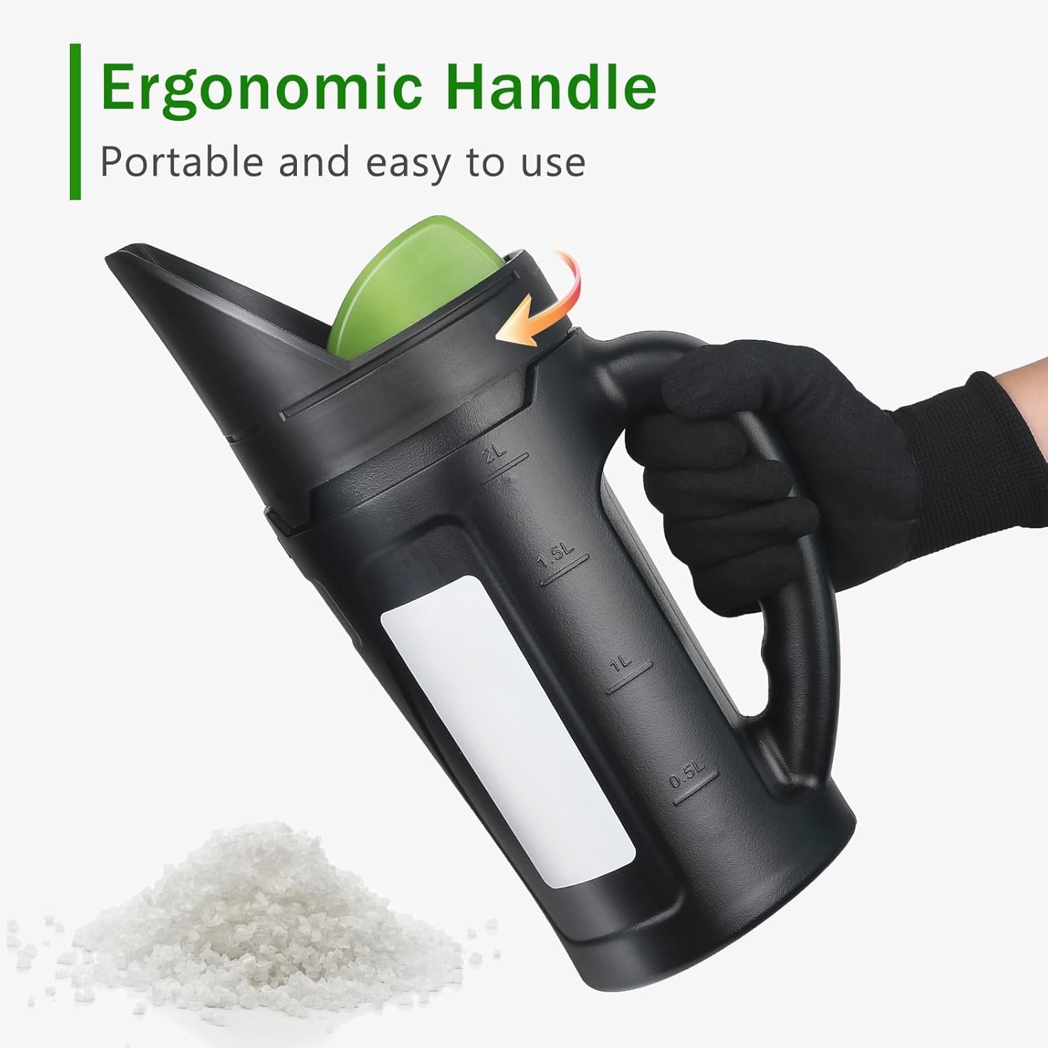 Handheld Spreader – 80 oz Capacity, 3 Adjustable Openings, for Seed, Fertilizer & Ice Melt