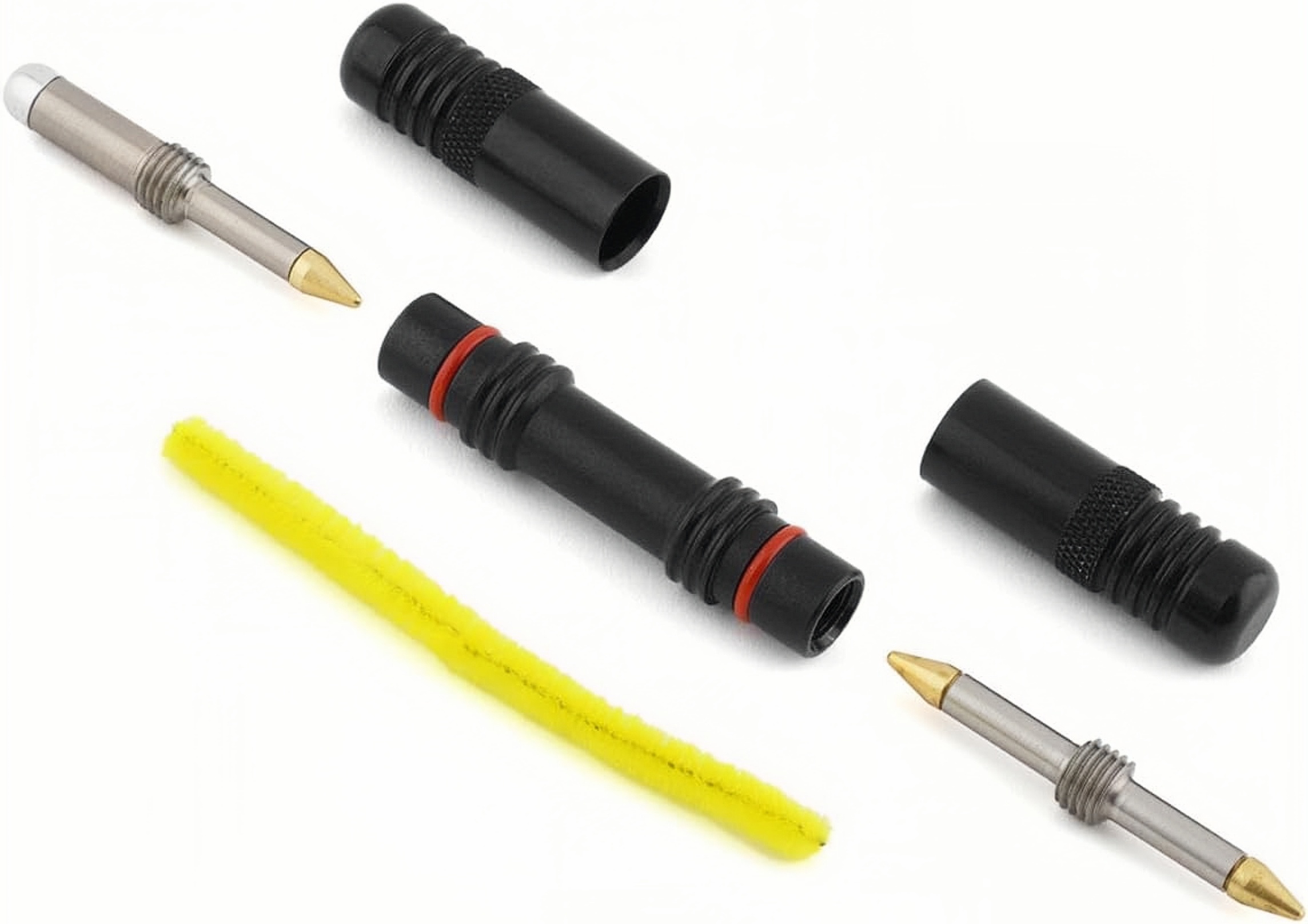 Twin-Tube Bicycle Tire Repair Tool – 4 Pre-Loaded Plugs, 26g Ultra-Light, Compact 4.25" Design