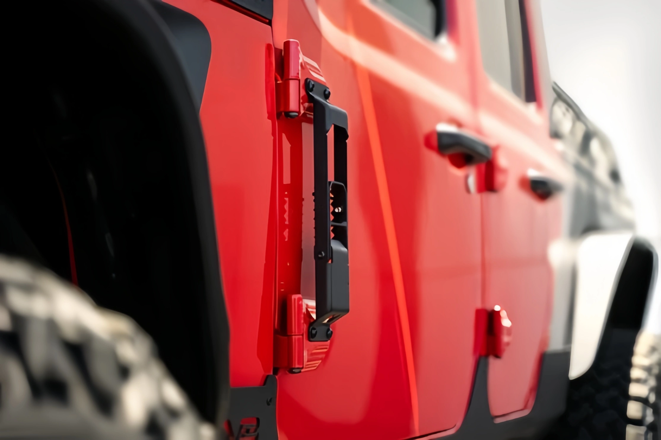 Door Hinge Mounted Steps – Foldable Roof Access Step for Vehicles with Exposed Door Hinges
