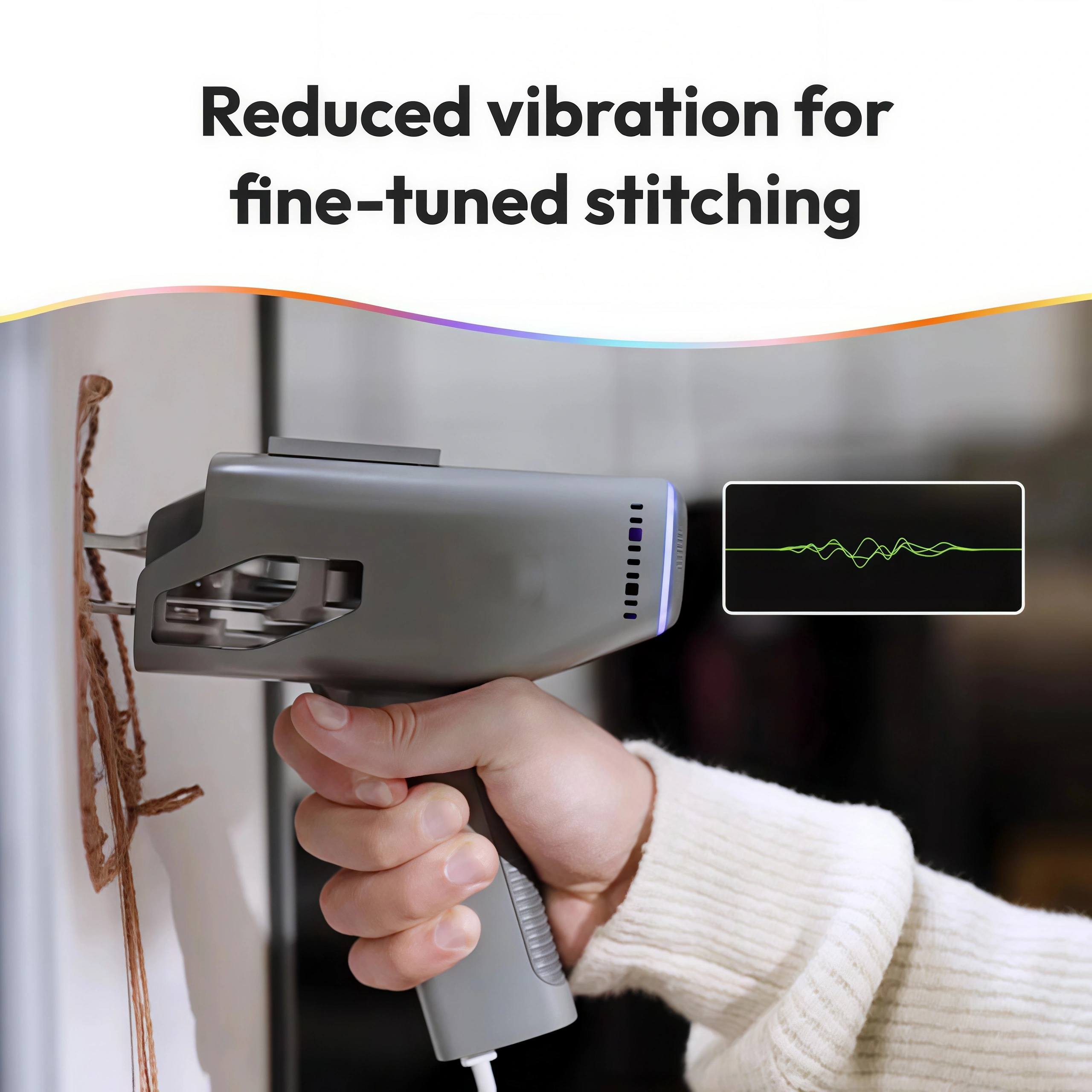 Tufting Gun – 550g Lightweight, 40% Quieter, One-Hand Control, 15mm Cut-Pile