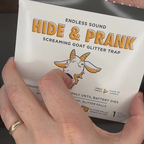 Hide‑and‑Scream Goat Prank with Glitter Trap – Random Screams Every 3‑8 Min, 8+ Hours, Easy Hide