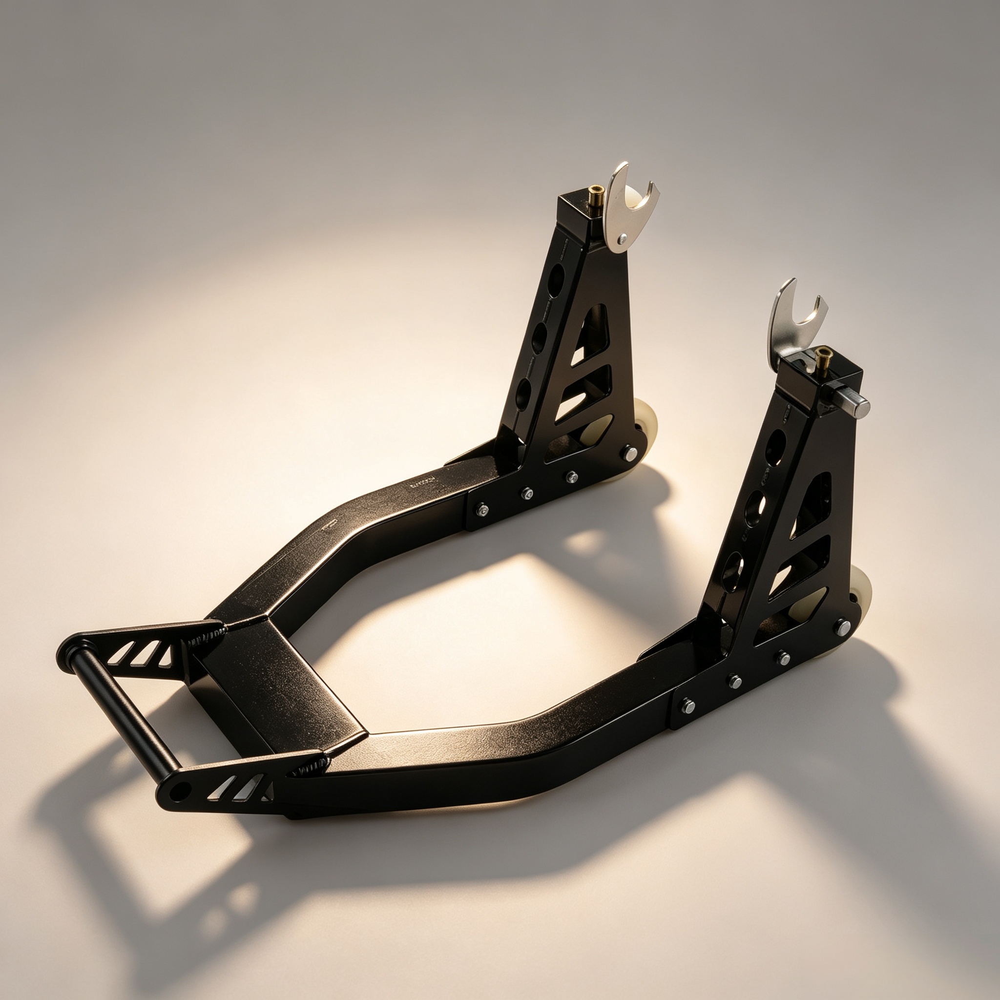 Motorcycle Rear Wheel Stand – Aluminum Alloy, 450kg Capacity, PU Wheels