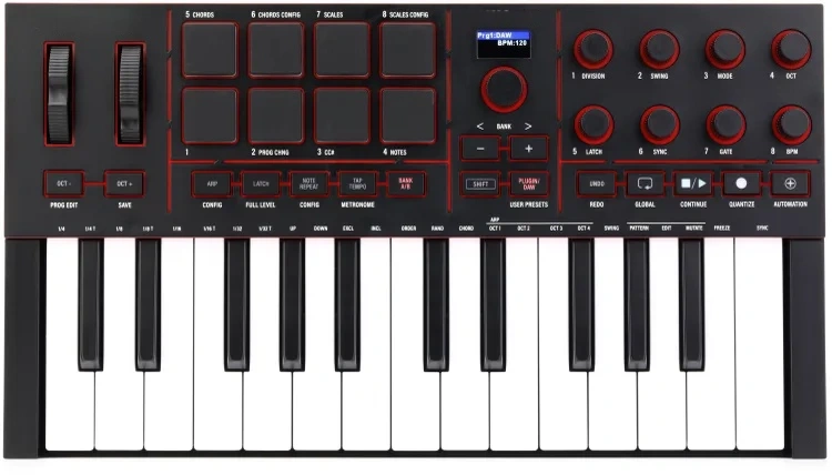 THE MOST SUBSTANTIAL MPK MINI REDESIGN YET Real Pitch & Mod Wheels. Full-Color Screen. 1,000+ Pro Sounds.