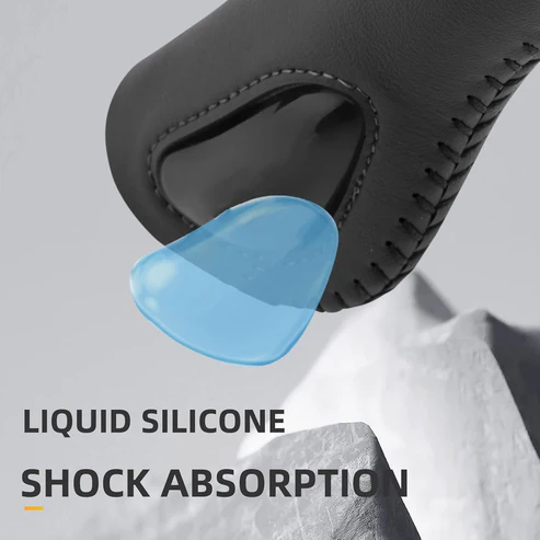 Ergonomic Bike Grips – Dual Lock, Soft Gel, Leather Texture, for Mountain & Commuter Bikes
