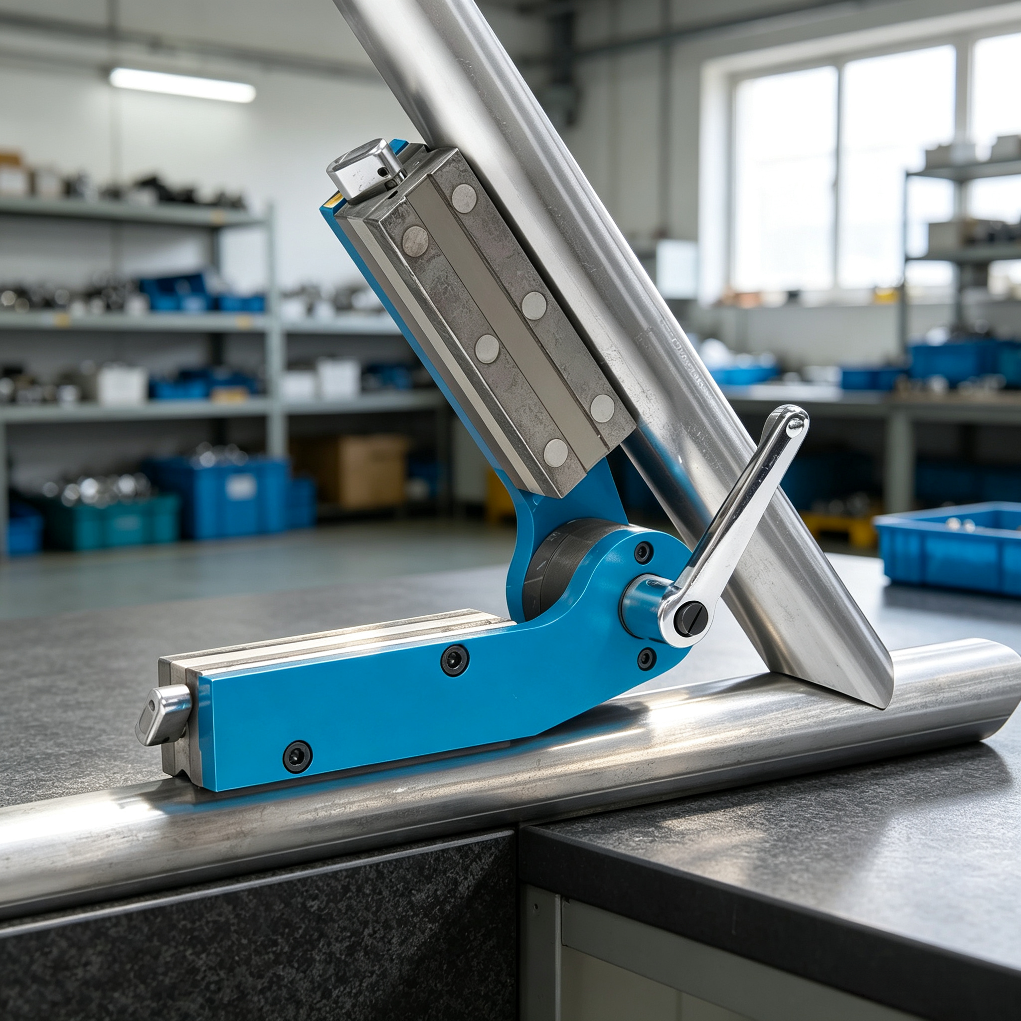 Adjustable Magnetic Welding Positioner – 30°–275°, 110 lb Pull, V-Groove for Round & Square Tubing