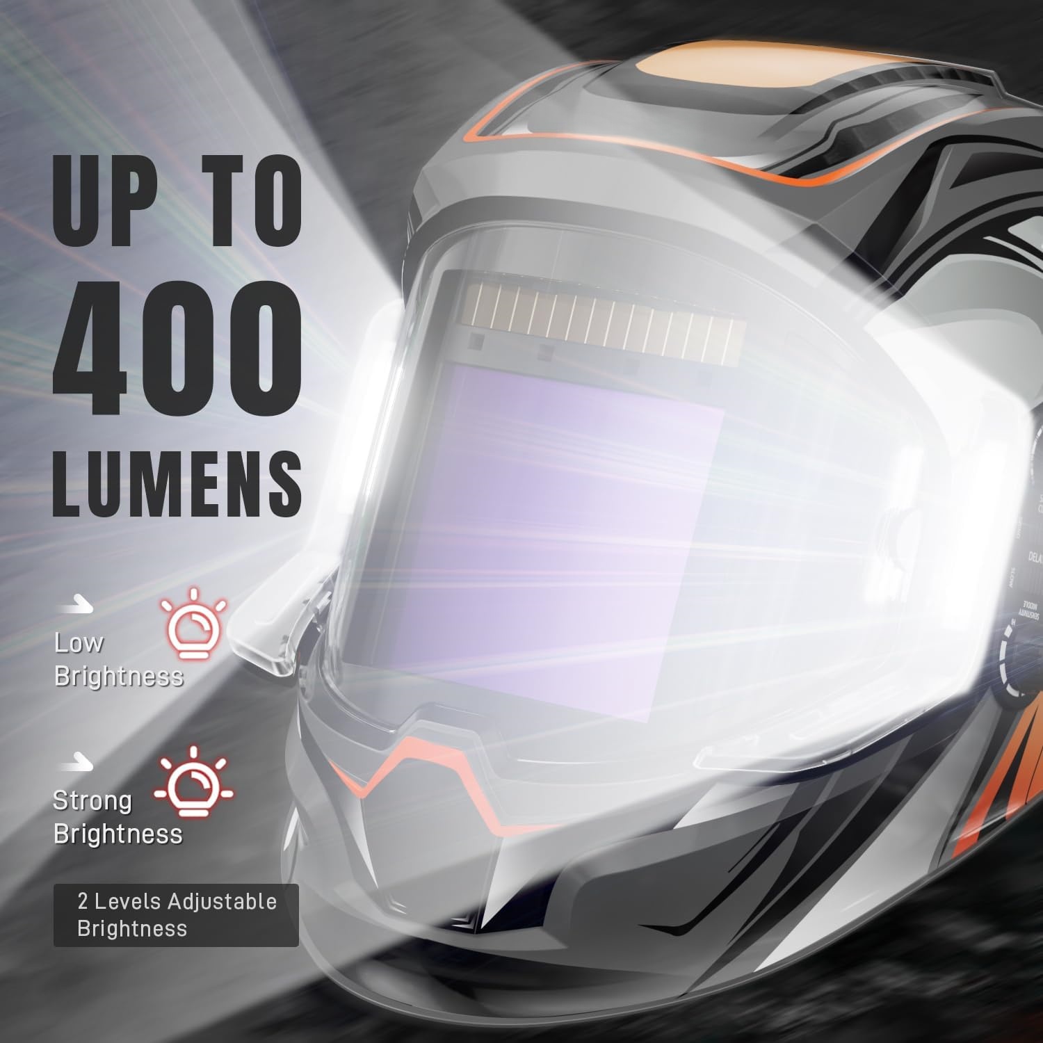 Welding Helmet – 180° Panoramic, 6 Sensors, True Color Auto‑Darkening, 2100mAh Rechargeable with LED Lights