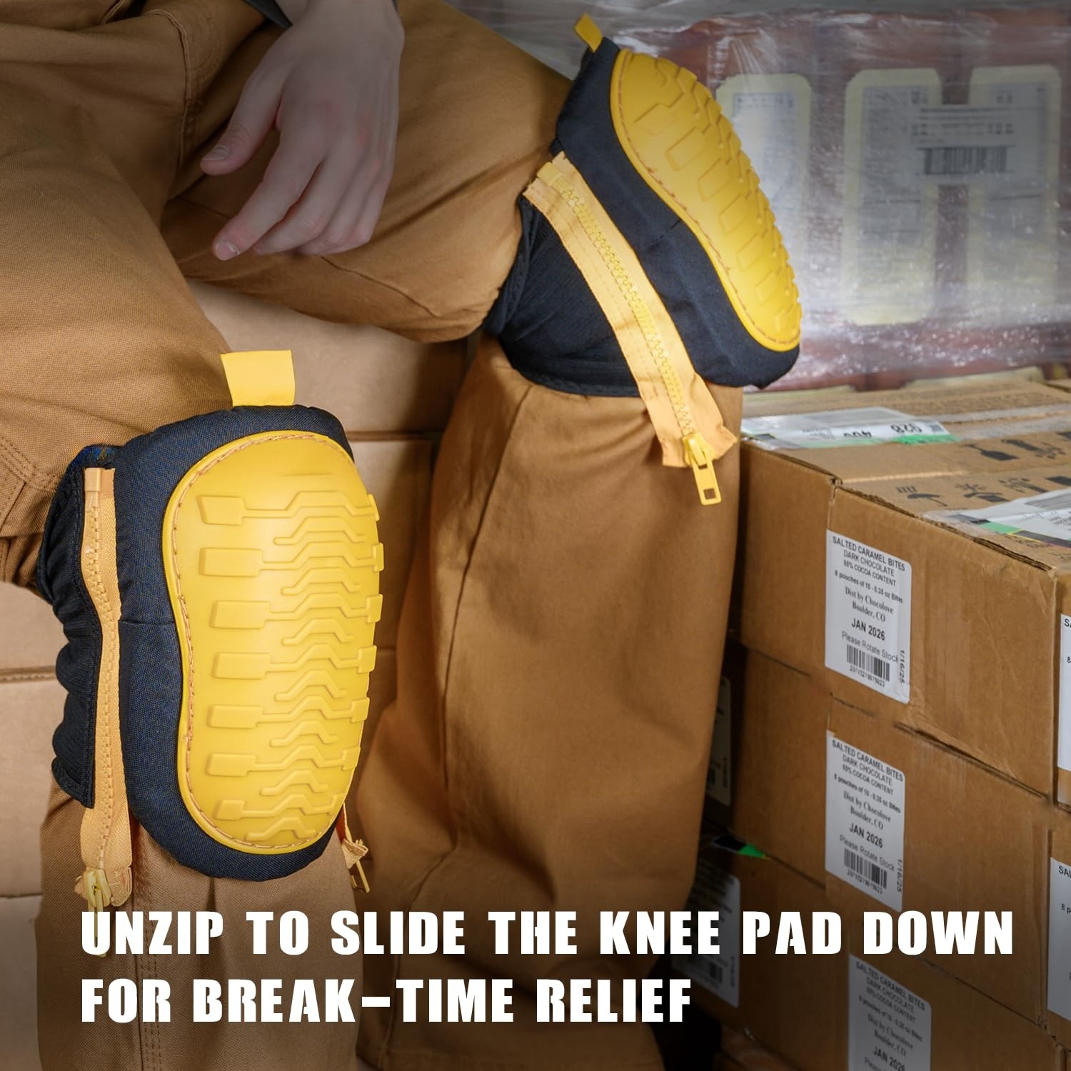 Knee Pads with Zipper Closure – Soft Shell Impact Protection, Non‑Slip Sleeve Design