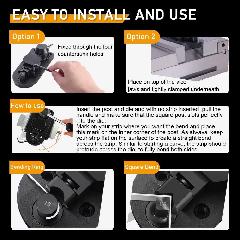 Ring Bender Tool – 12″ Extended Handle, Multiple Die Sets, for Spoon Rings & Jewelry Making