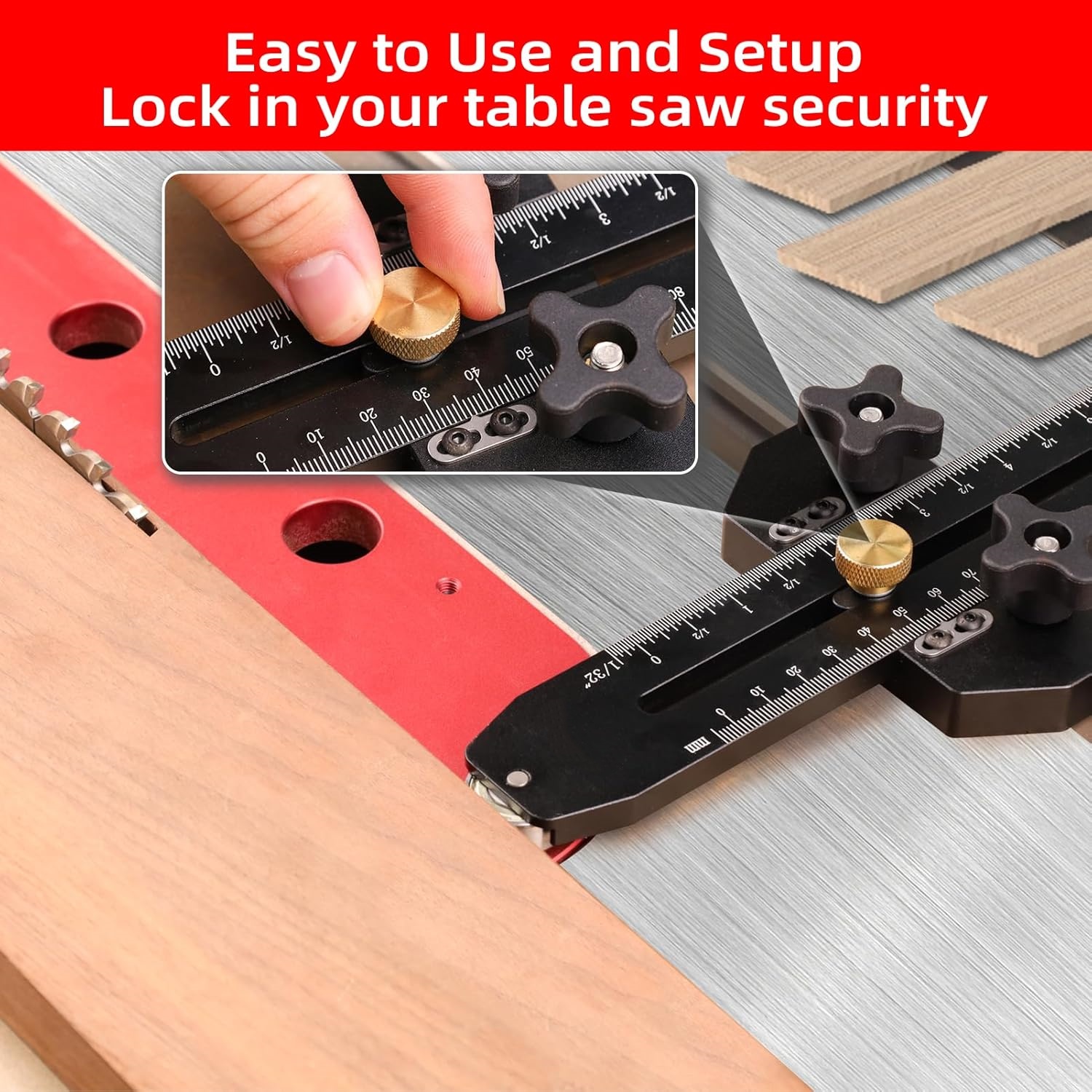 Thin Rip Jig – Table Saw Guide for Repetitive Narrow Cuts, 1/32″ Precision, Anti-Kickback