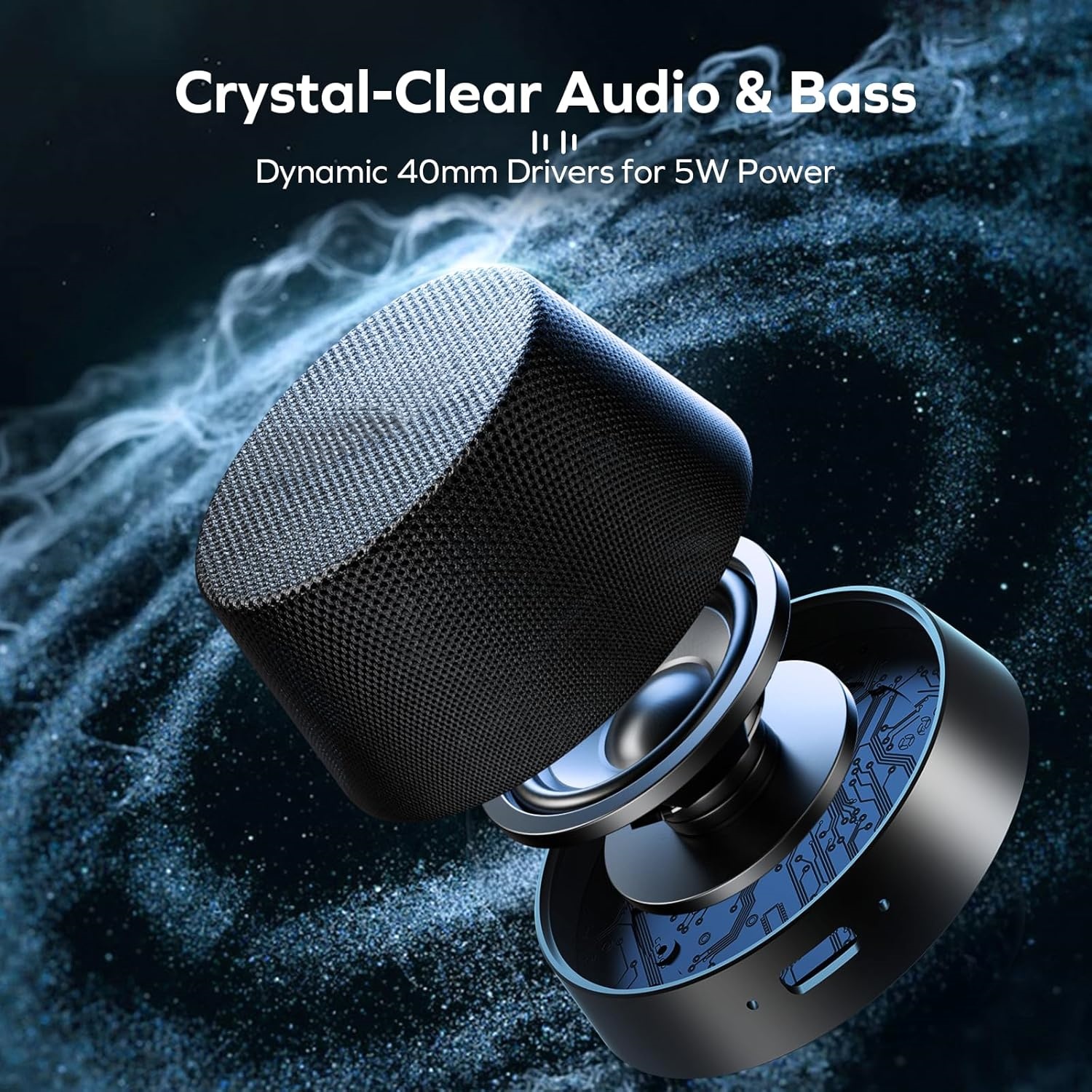 Magnetic Portable Wireless Speaker – IPX6 Waterproof, Enhanced Bass, 12H Playtime, TWS Stereo