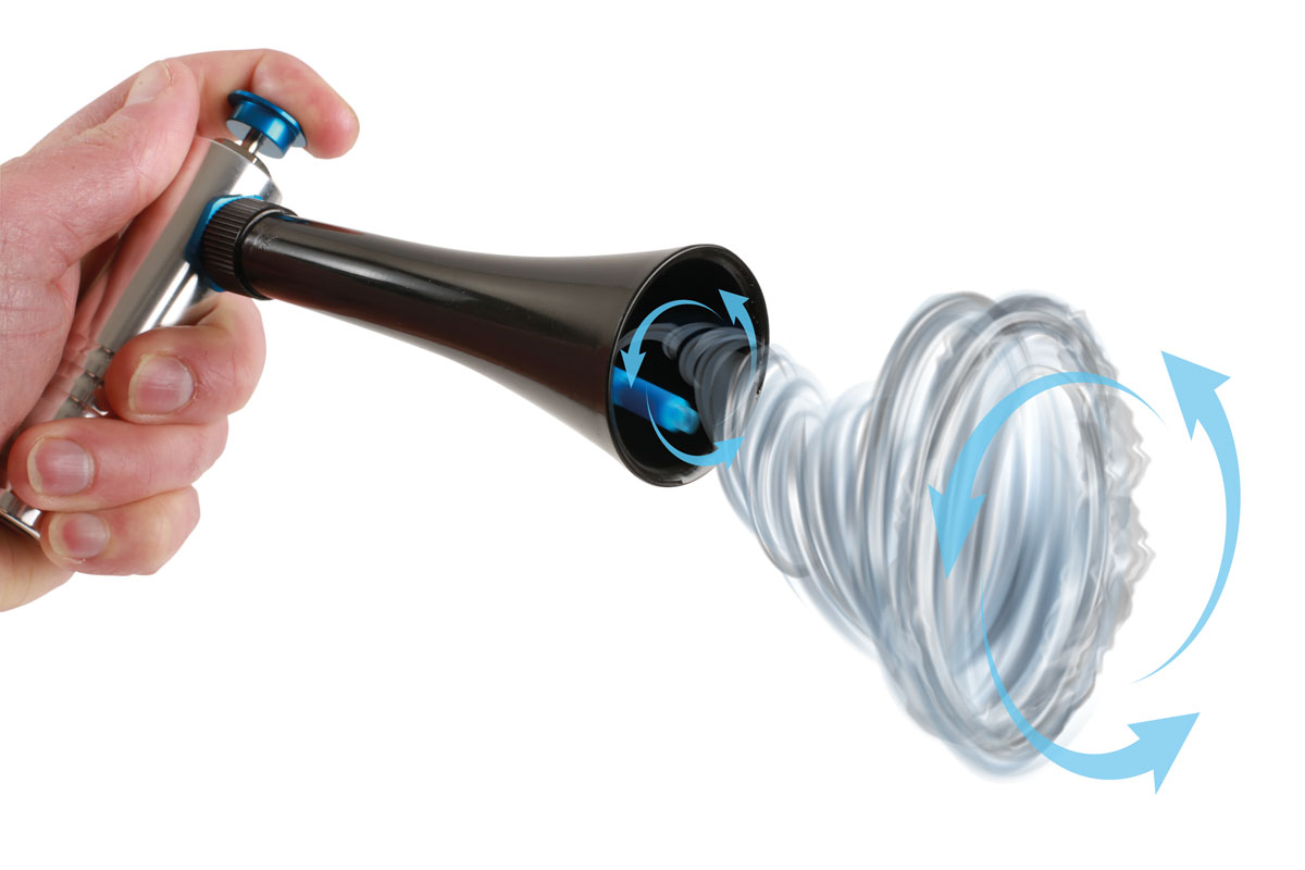 Compact Swirl Blow Gun – Aluminum Body, Vortex Airflow for Interior Detailing