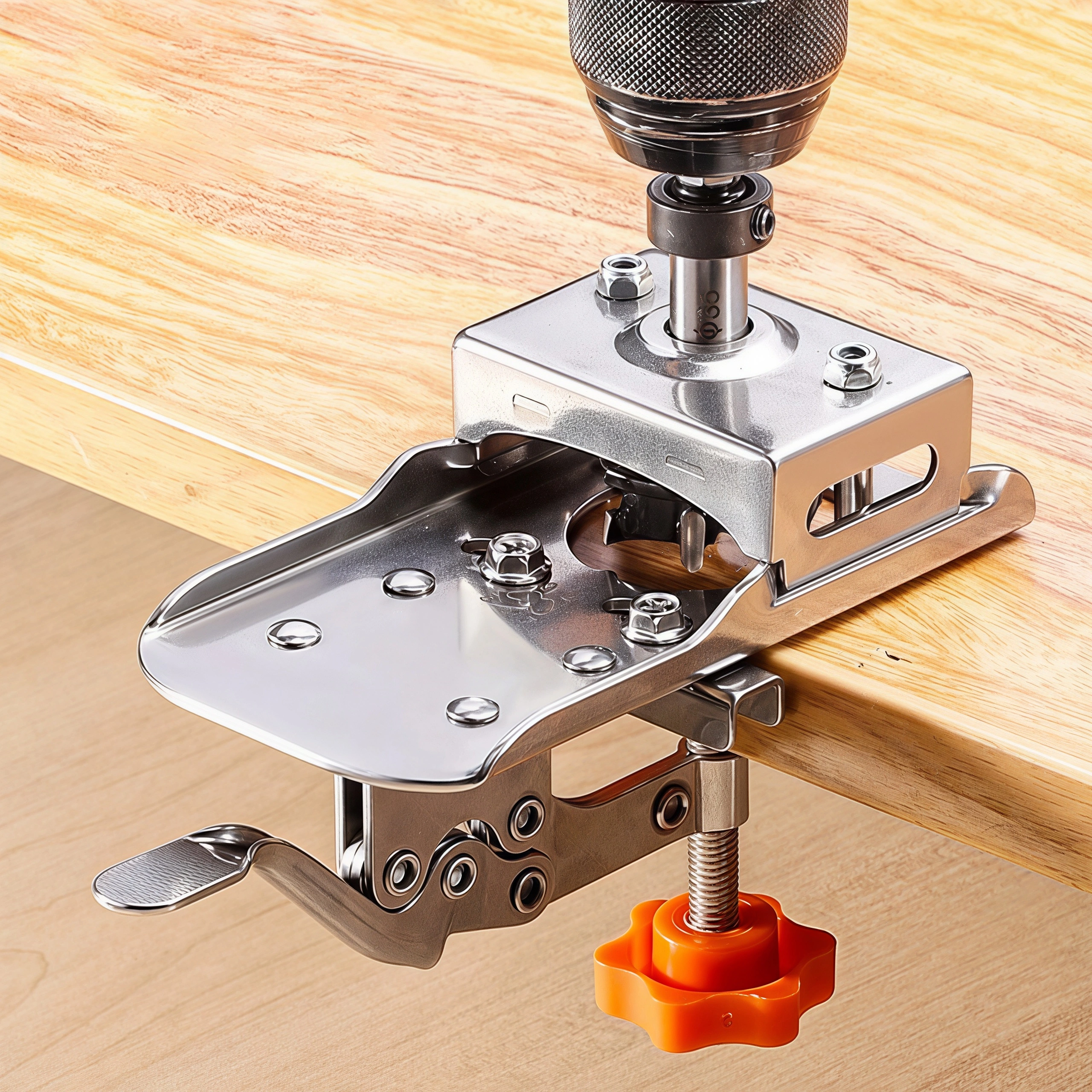 35mm Concealed Hinge Drilling Guide – Stainless Steel Locator, Alloy Drill Bit with Depth Stop, 10-30mm Stock