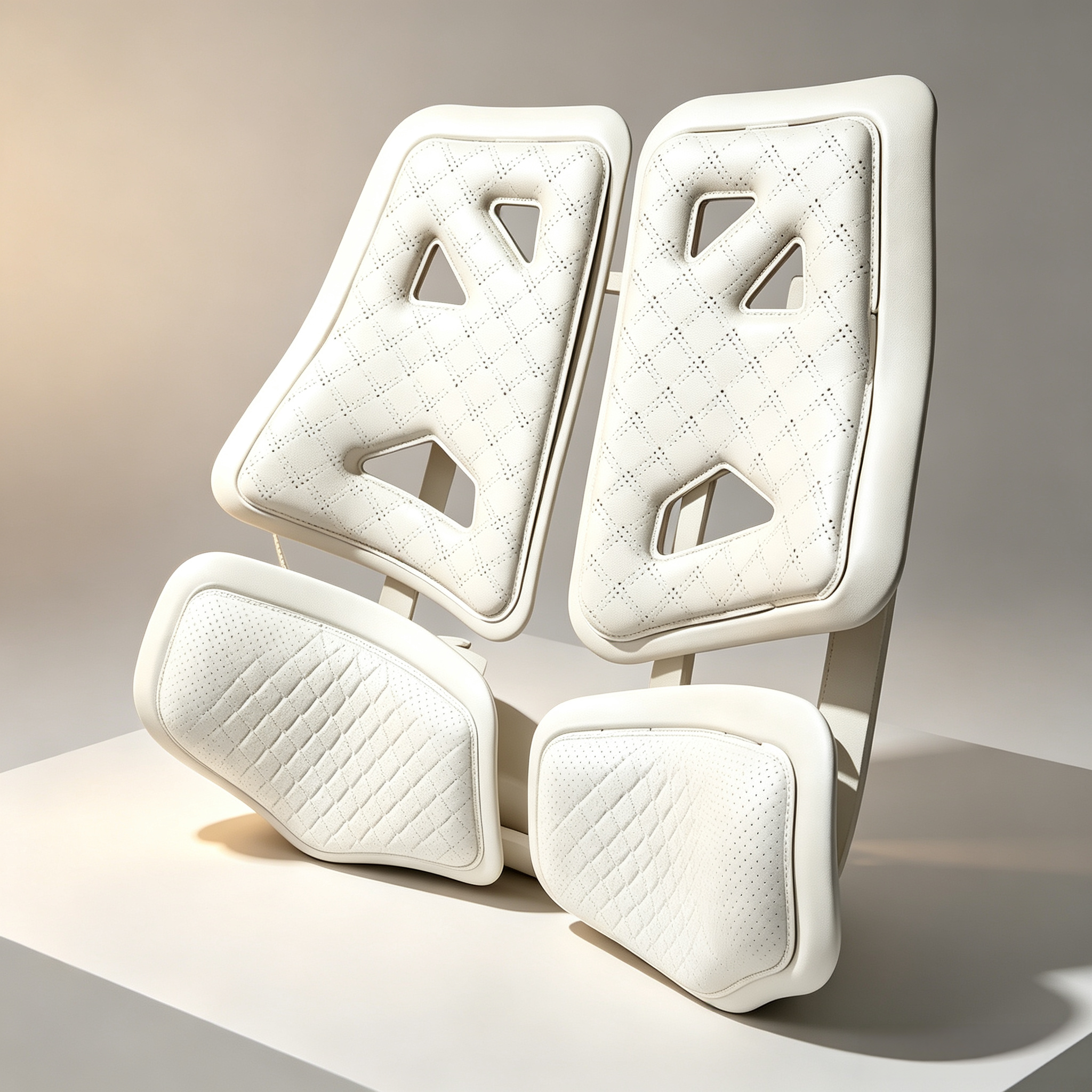 3D Ergonomic Lumbar Support Cushion – Memory Foam, Dual-Use for Car & Office, Luxury Diamond Texture