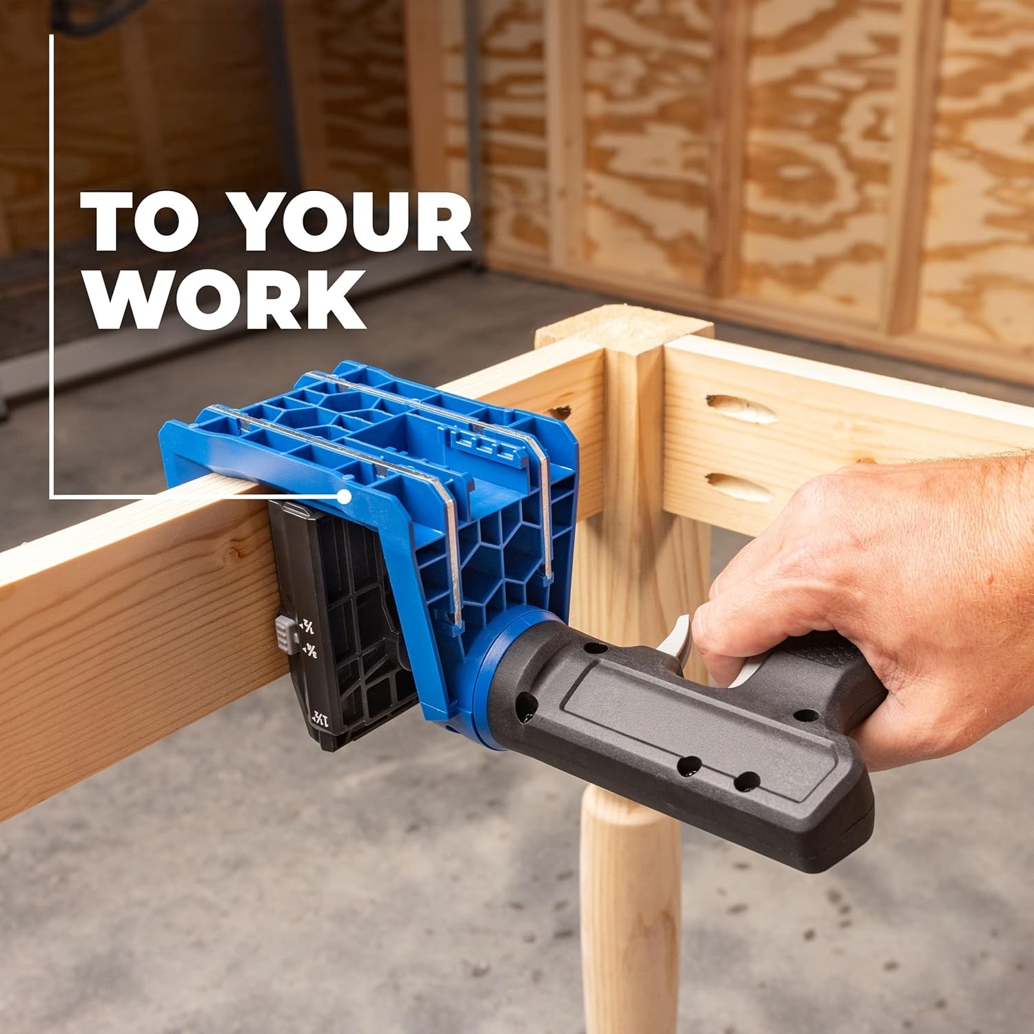 Pocket-Hole Jig – Steel Frame, Non-Slip Clamping, 360° Handle, Includes 60 Screws