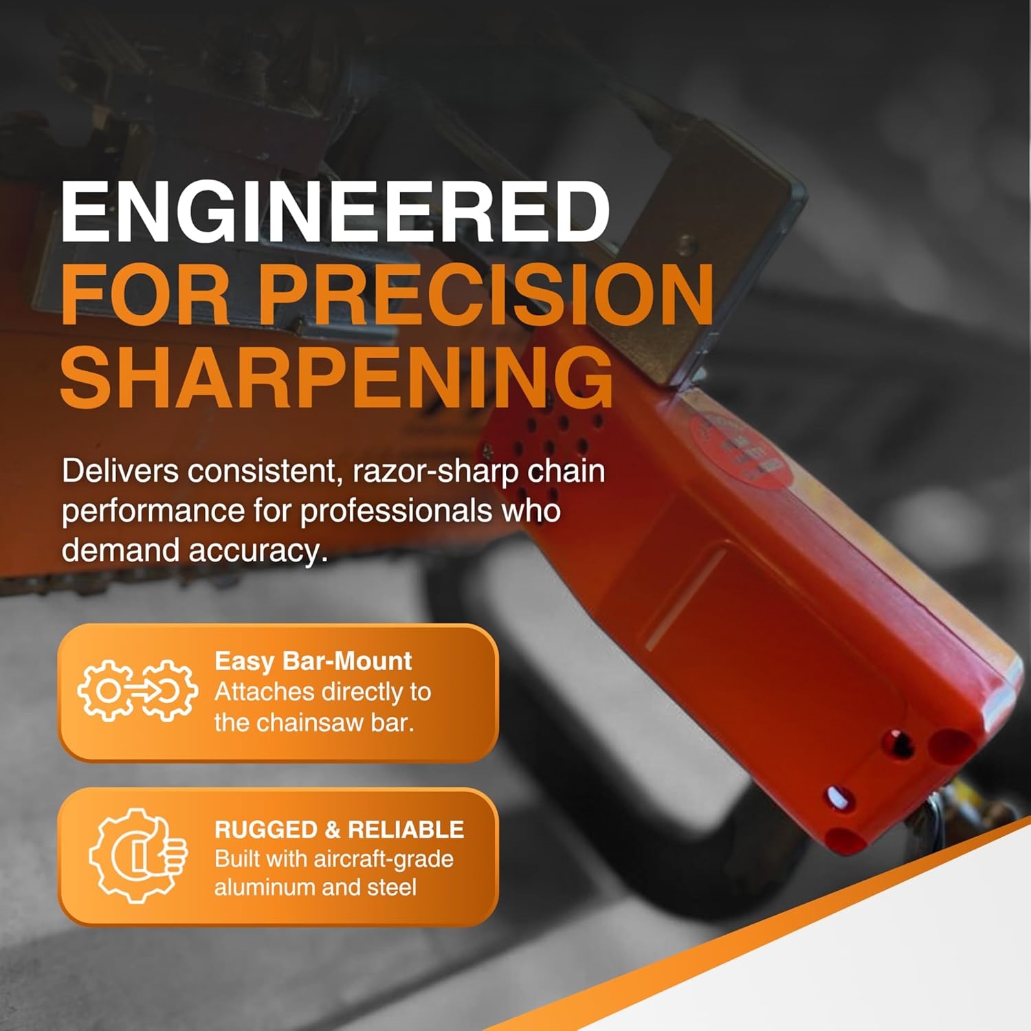 Electric Chainsaw Sharpener – Bar-Mounted, 12V, 24000 RPM, 3 Grinding Stones