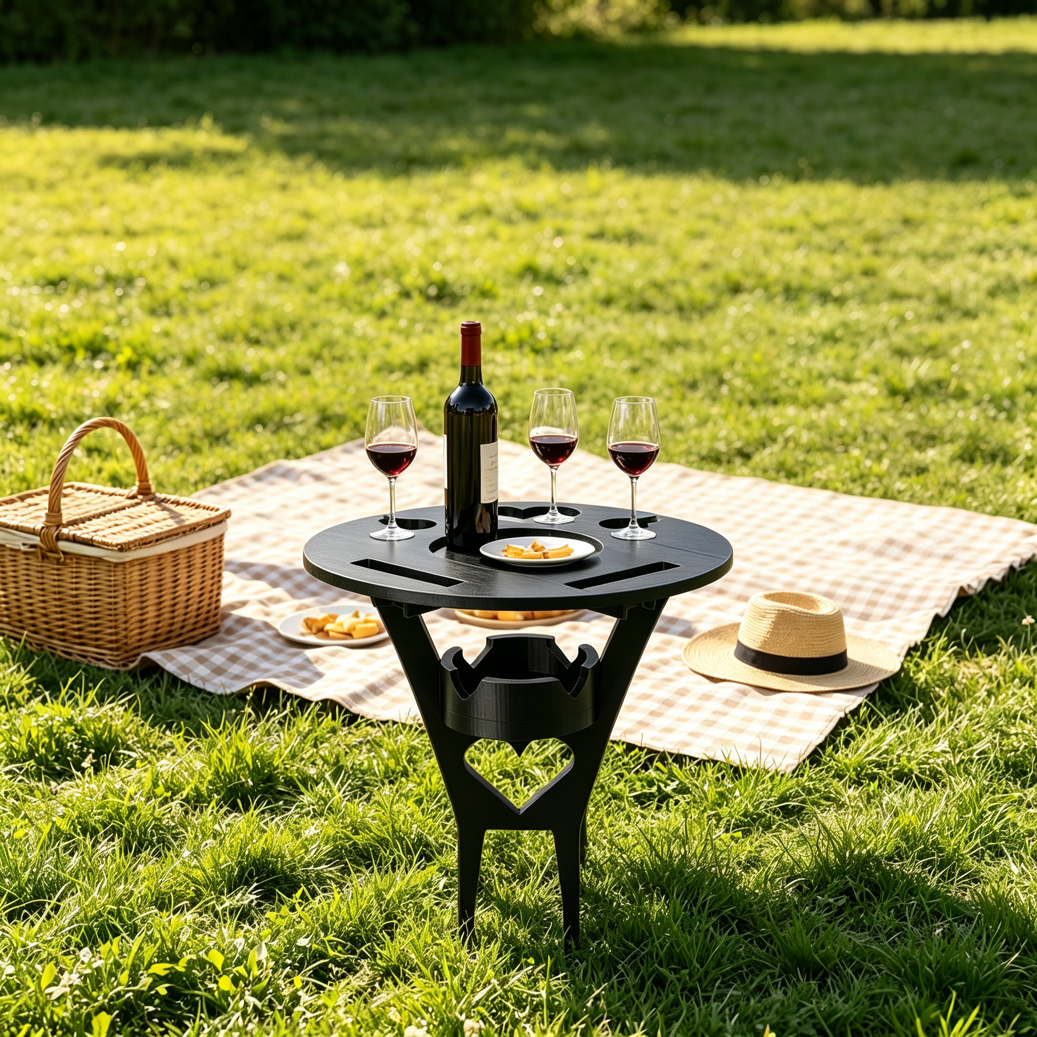Portable Folding Table – Ultra-Lightweight, Built-In Cup Holders, 88 lbs Capacity