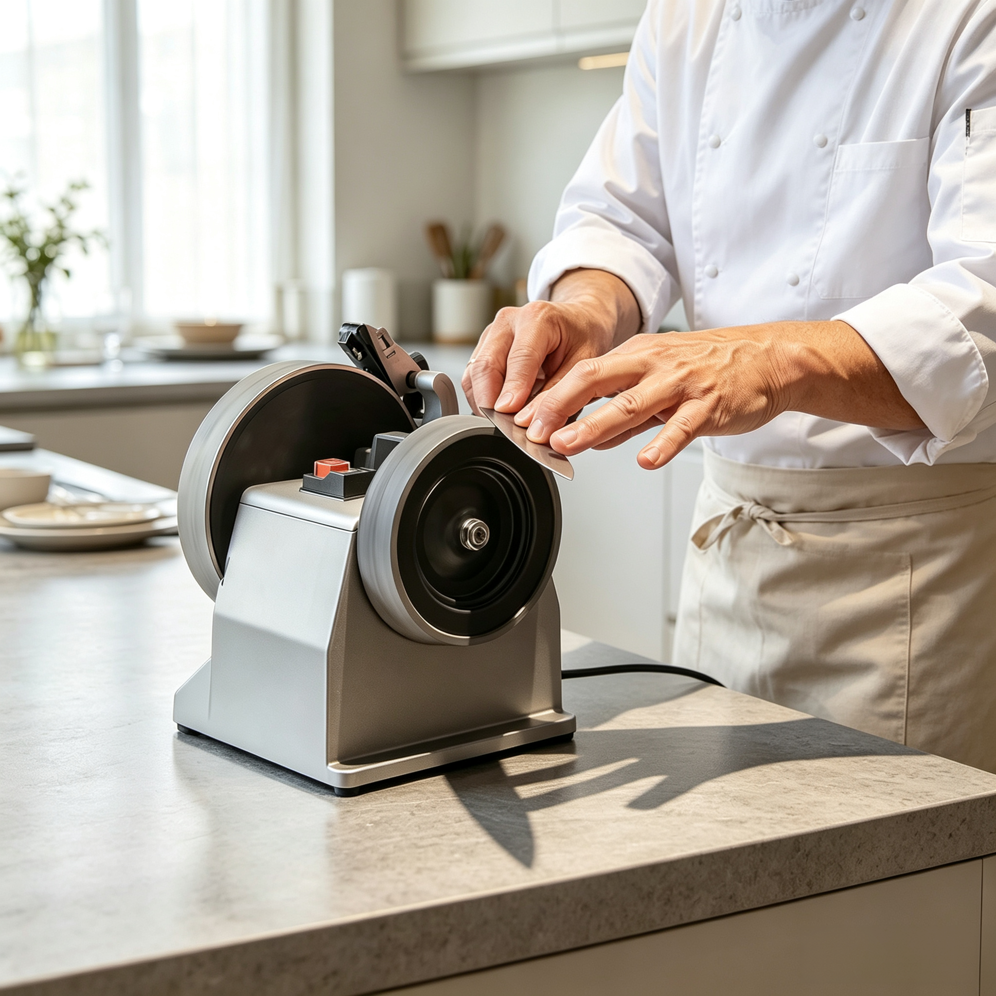Professional Knife Sharpener – 60-Second Sharpening, 8°–22° Angle Control, Water-Cooled Diamond Wheel