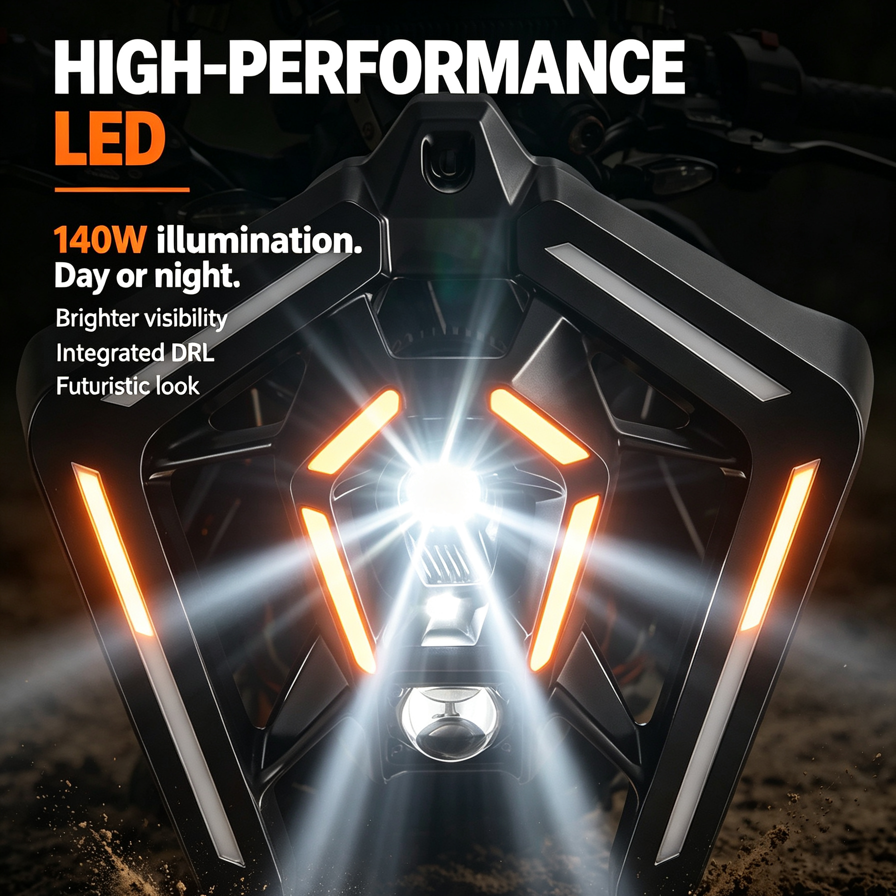 Streetfighter-Style LED Headlight – Aggressive Design, Plug & Play, DRL, Fits Gen 2 & Gen 3 Models