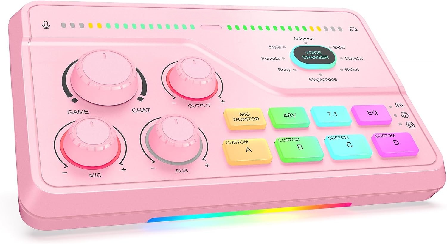 THE ULTIMATE STREAMER & GAMER AUDIO HUB Voice FX. Soundboard Keys. 7.1 Surround & RGB.