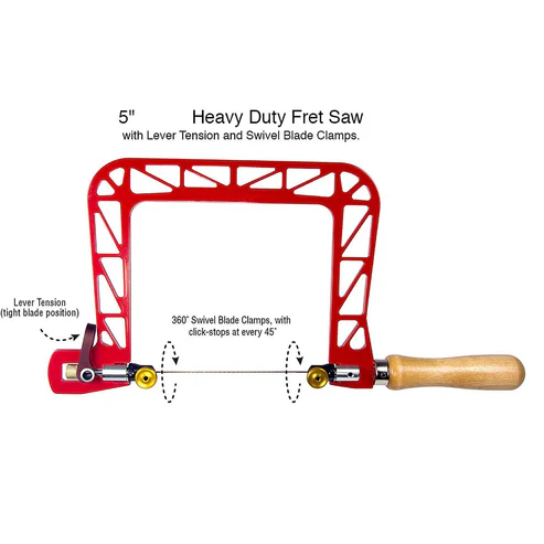 Precision Coping Saw – Quick Tension Release, Lightweight Aluminum Frame, 5" Depth