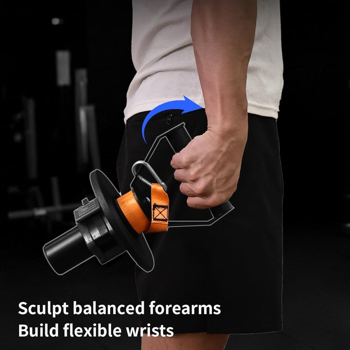 Wrist & Forearm Strengthener – 2″ Olympic Plate Loadable, Metal Knurled Handle, Barbell Collar Included