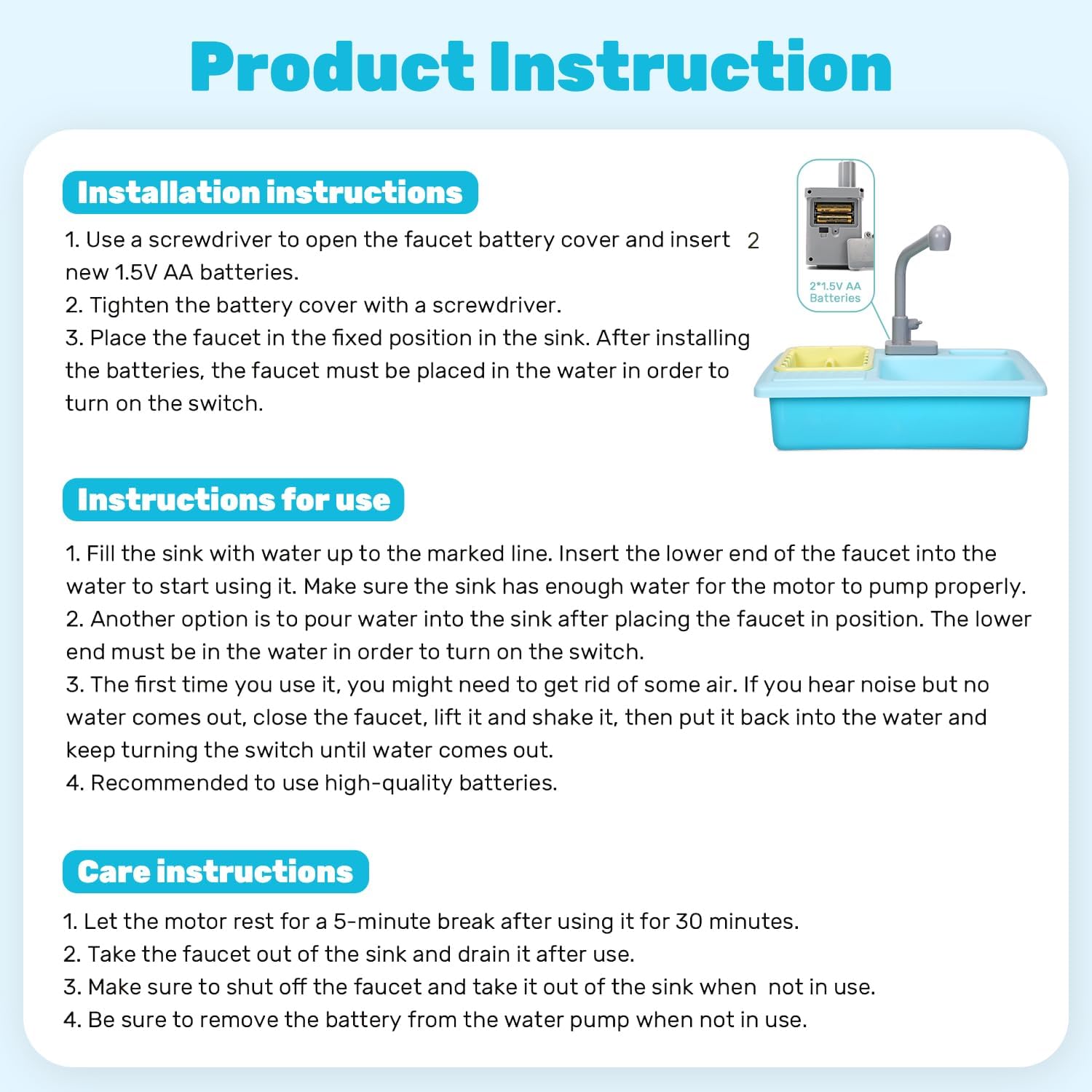 Color‑Changing Kitchen Sink Toy – Electric Dishwasher Playset with Running Water & Auto Circulation