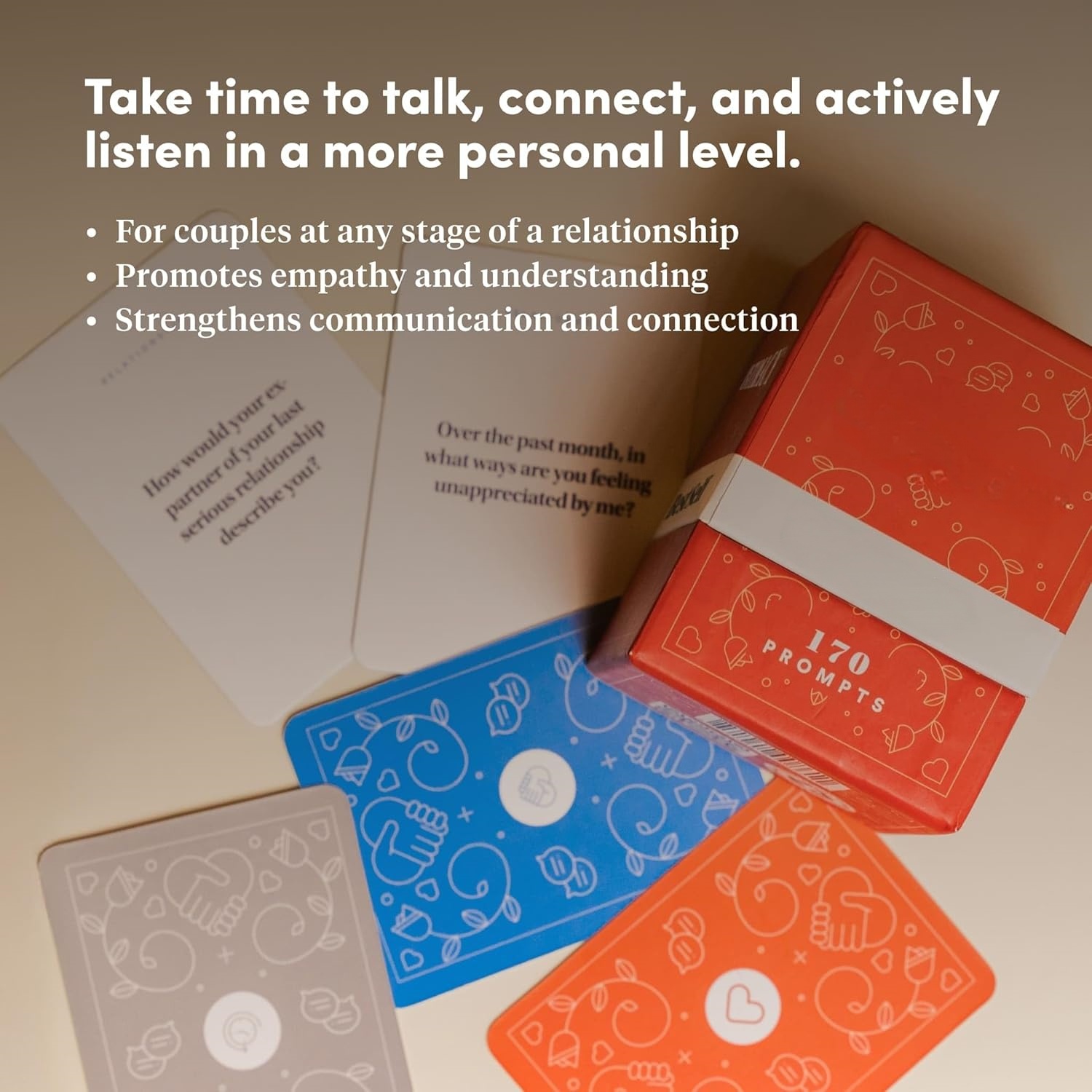 Conversation Card Deck for Couples – 170 Questions for Deeper Connection & Romantic Date Nights