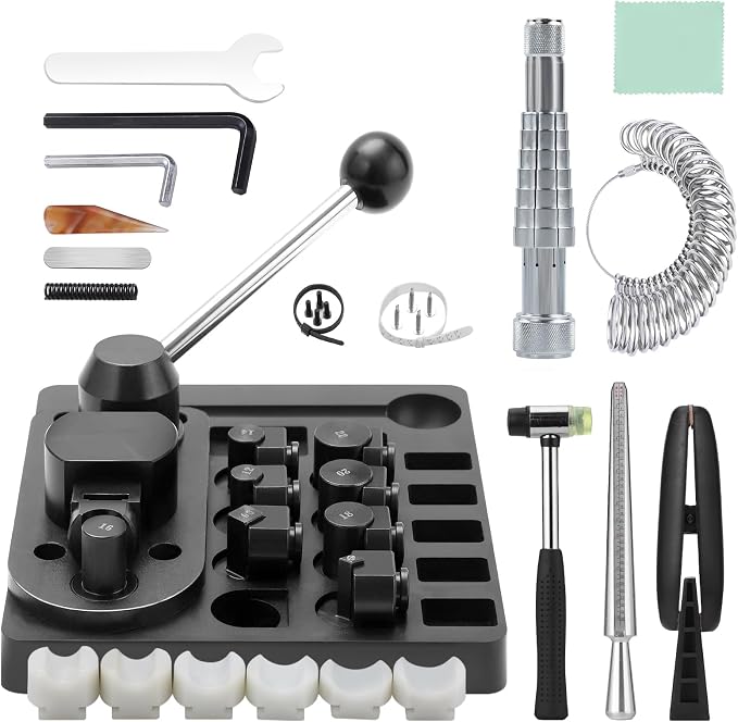 Ring Bender Tool – 12″ Extended Handle, Multiple Die Sets, for Spoon Rings & Jewelry Making