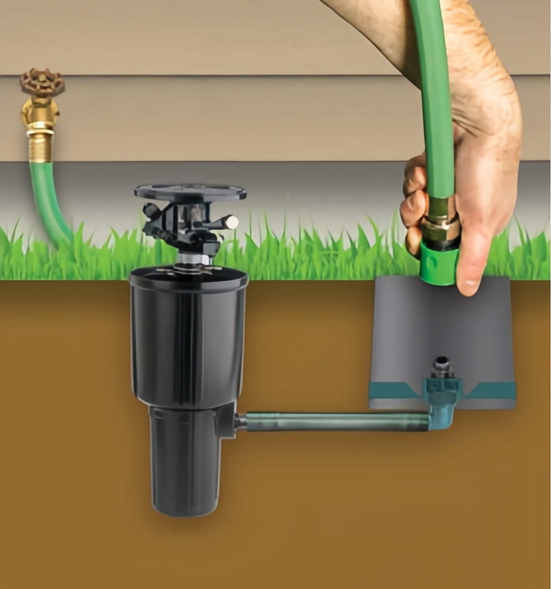 In‑Ground Impact Sprinkler – 5,200 sq ft, 26′‑41′ Spray
