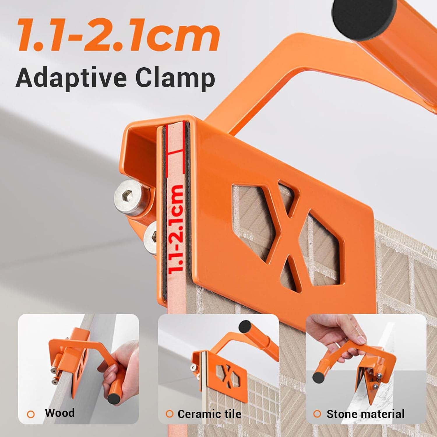 Panel Carrying Clamp – 50kg Capacity, Self‑Adjusting 1.1‑2.1cm, for Wood, Stone & Tile
