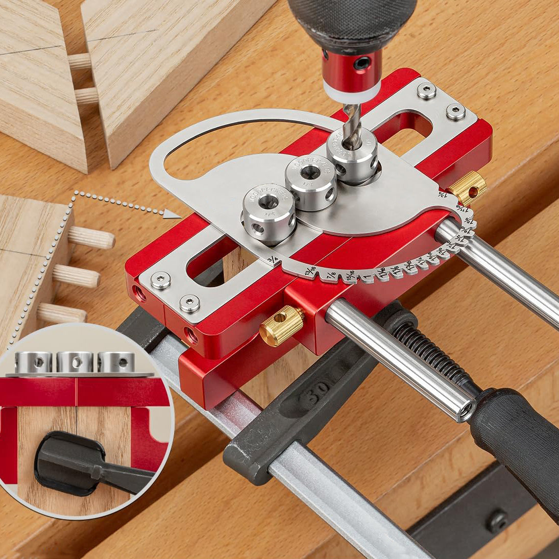 Adjustable Dowel Jig System for Wood Joinery