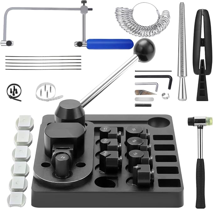 Ring Bender Tool – 12″ Extended Handle, Multiple Die Sets, for Spoon Rings & Jewelry Making