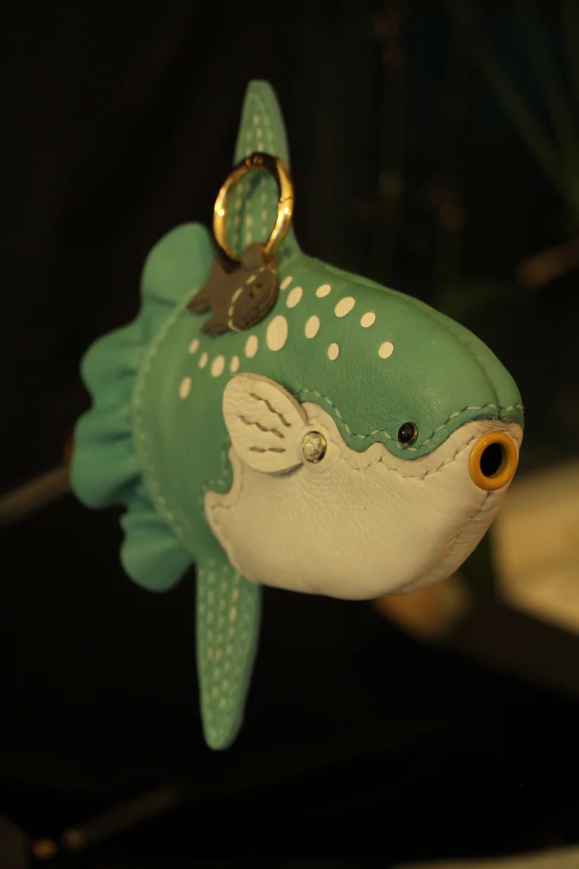 Handmade Leather Fish Pouch – Mola Mola Design, Artisan Crafted Everyday Carry