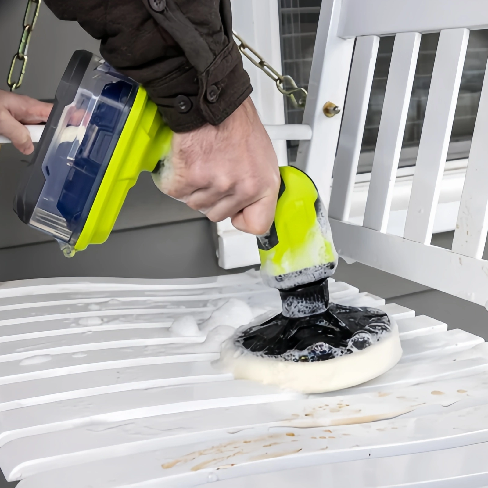 Cordless Power Scrubber – IPX7 Waterproof, 210 RPM, Quick-Change Brushes, 18V Battery Platform
