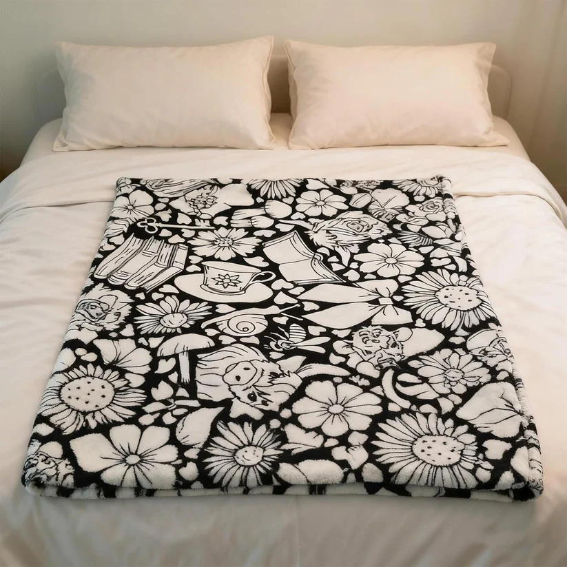 Coloring Blanket – 50″×60″, Soft Cotton Canvas, Velvet‑Print Surface, Machine Washable
