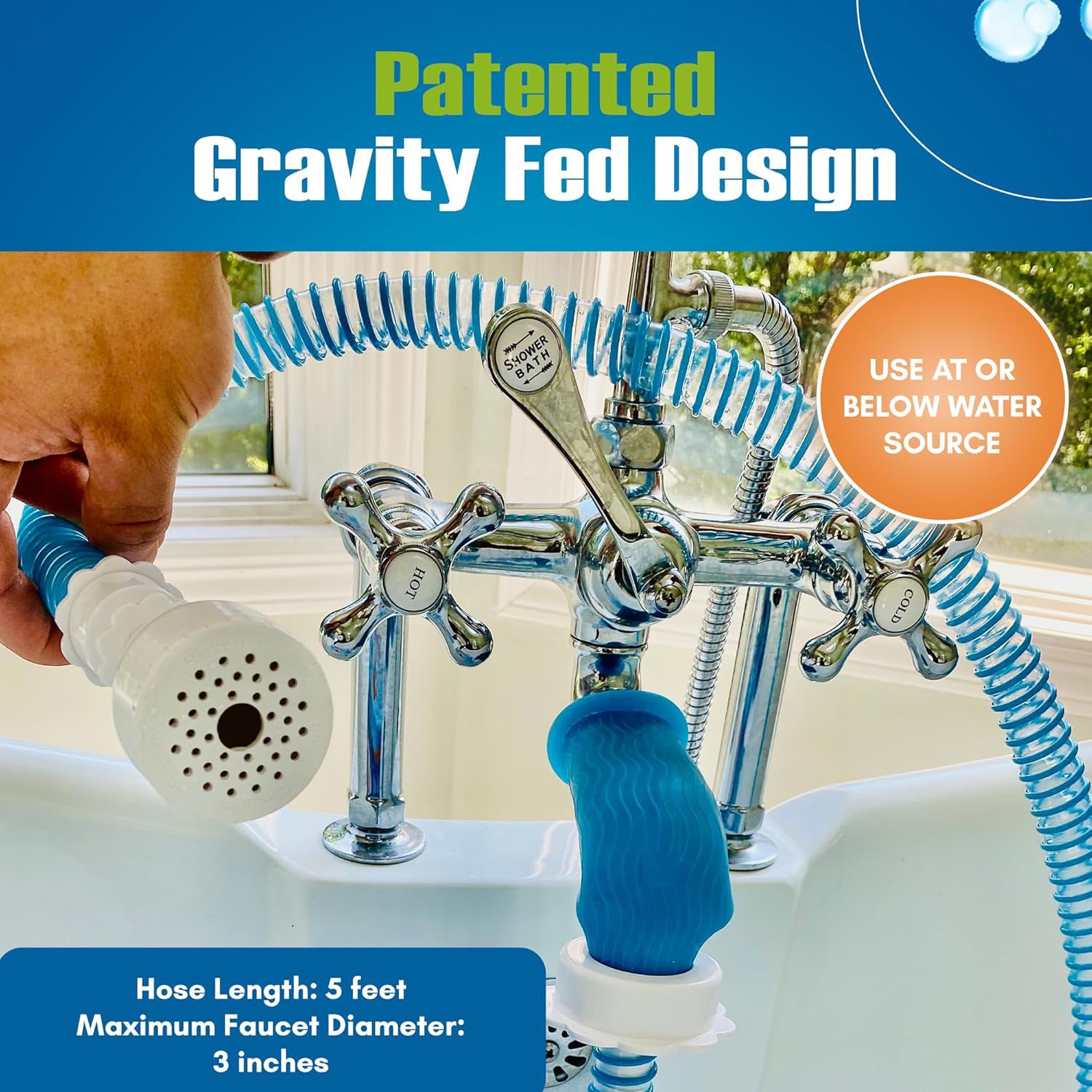 Universal Bathtub Faucet Sprayer Attachment with Hose