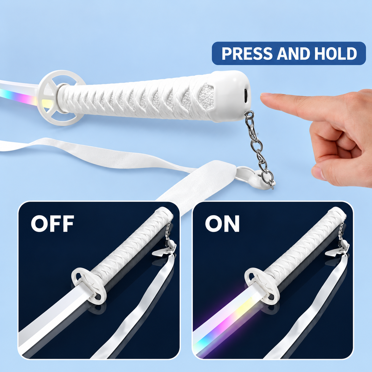 RGB Smoke Katana Sword with Color-Changing LED Effects
