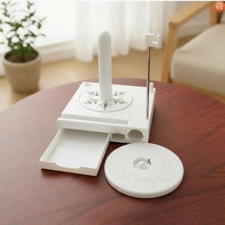 Yarn Holder Organizer – Tangle‑Free Spinning, Built‑in Tool Compartments & Phone Stand for Knitting & Crochet