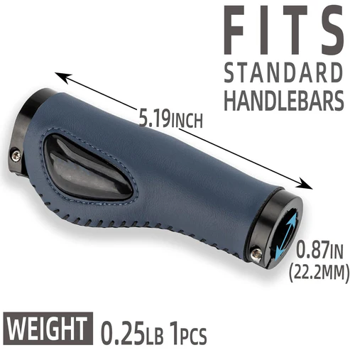 Ergonomic Bike Grips – Dual Lock, Soft Gel, Leather Texture, for Mountain & Commuter Bikes
