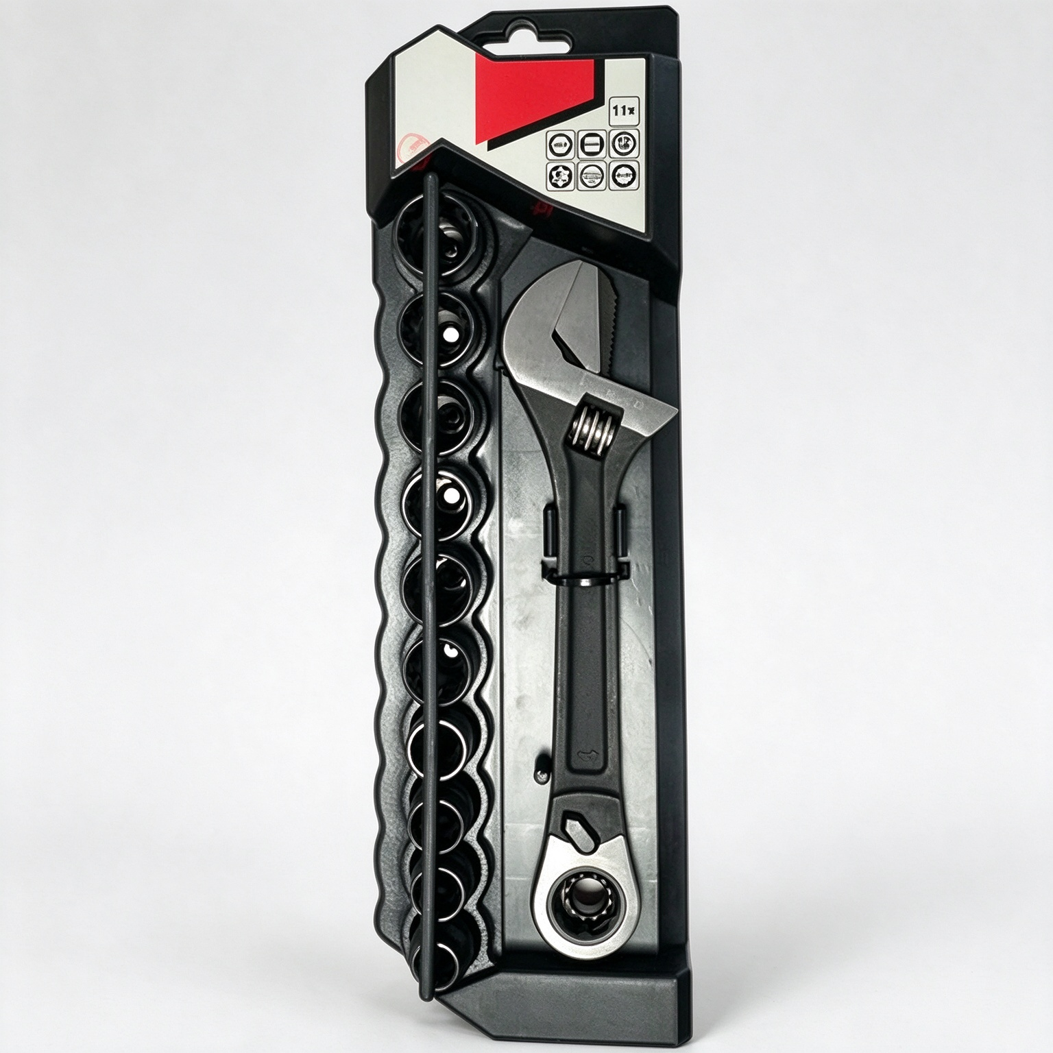 11-Piece Pass-Through Wrench & Socket Set – Secure Grip, Versatile Repairs