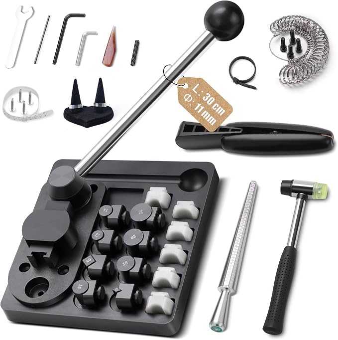 Ring Bender Tool – 12″ Extended Handle, Multiple Die Sets, for Spoon Rings & Jewelry Making