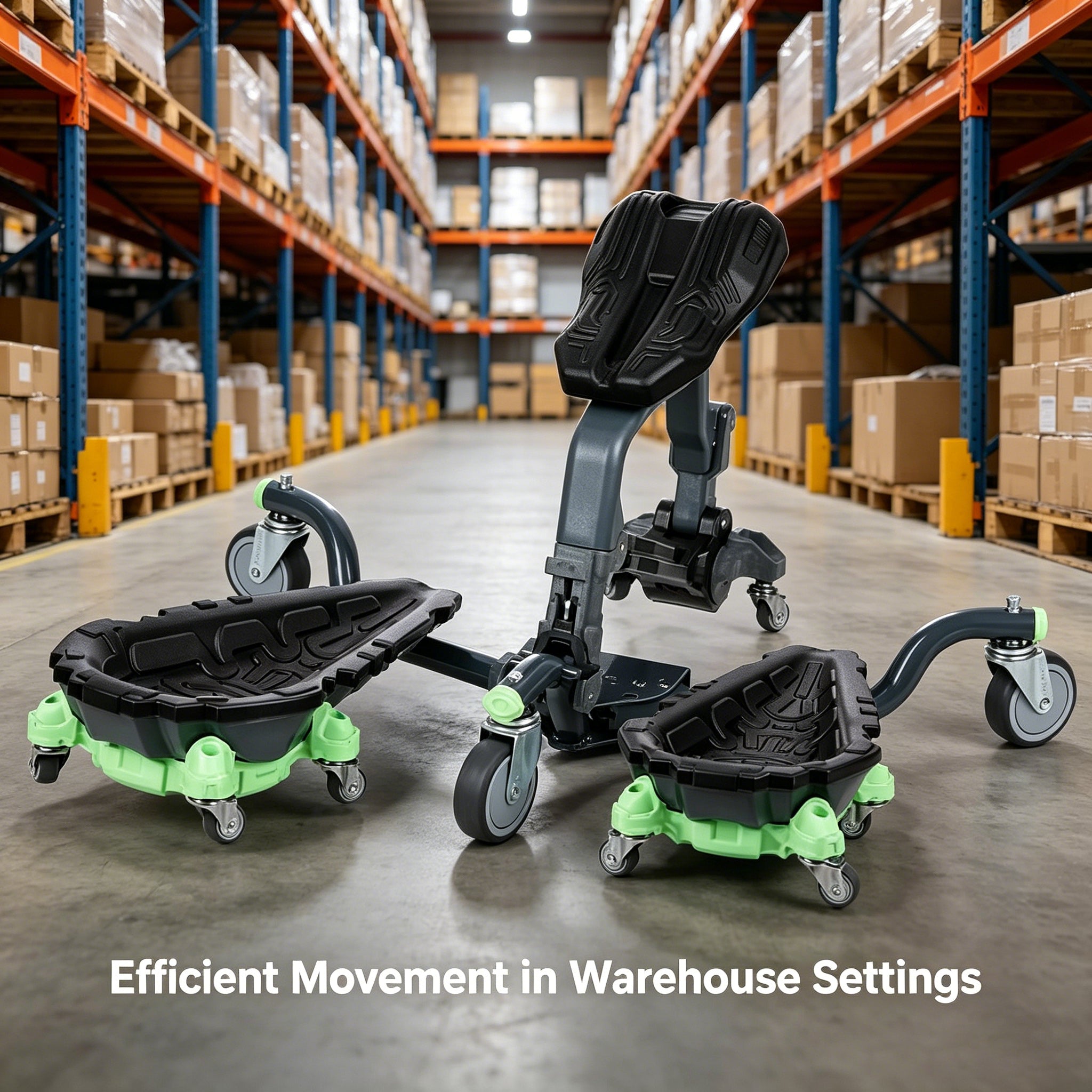 Rolling Knee Pads - Durable Ergonomic Mobile Knee Pads with Seat - 360° Turning Capability