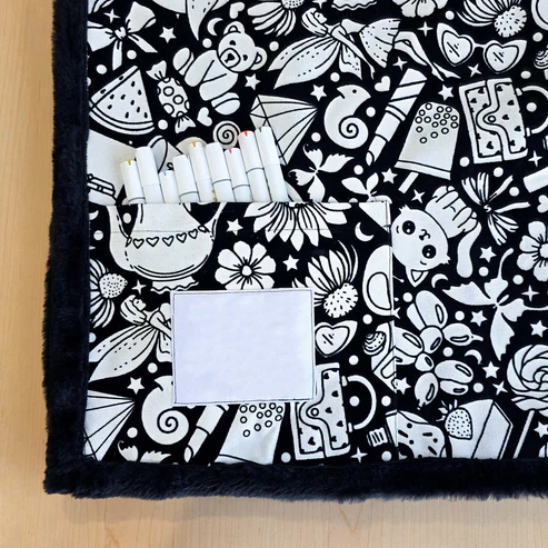 Coloring Blanket – 50″×60″, Soft Cotton Canvas, Velvet‑Print Surface, Machine Washable