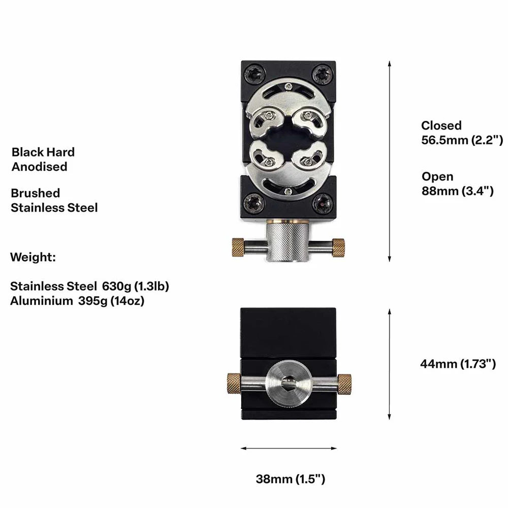 Precision fractal vise, compact desktop vise