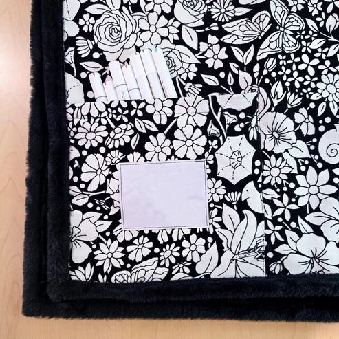 Coloring Blanket – 50″×60″, Soft Cotton Canvas, Velvet‑Print Surface, Machine Washable