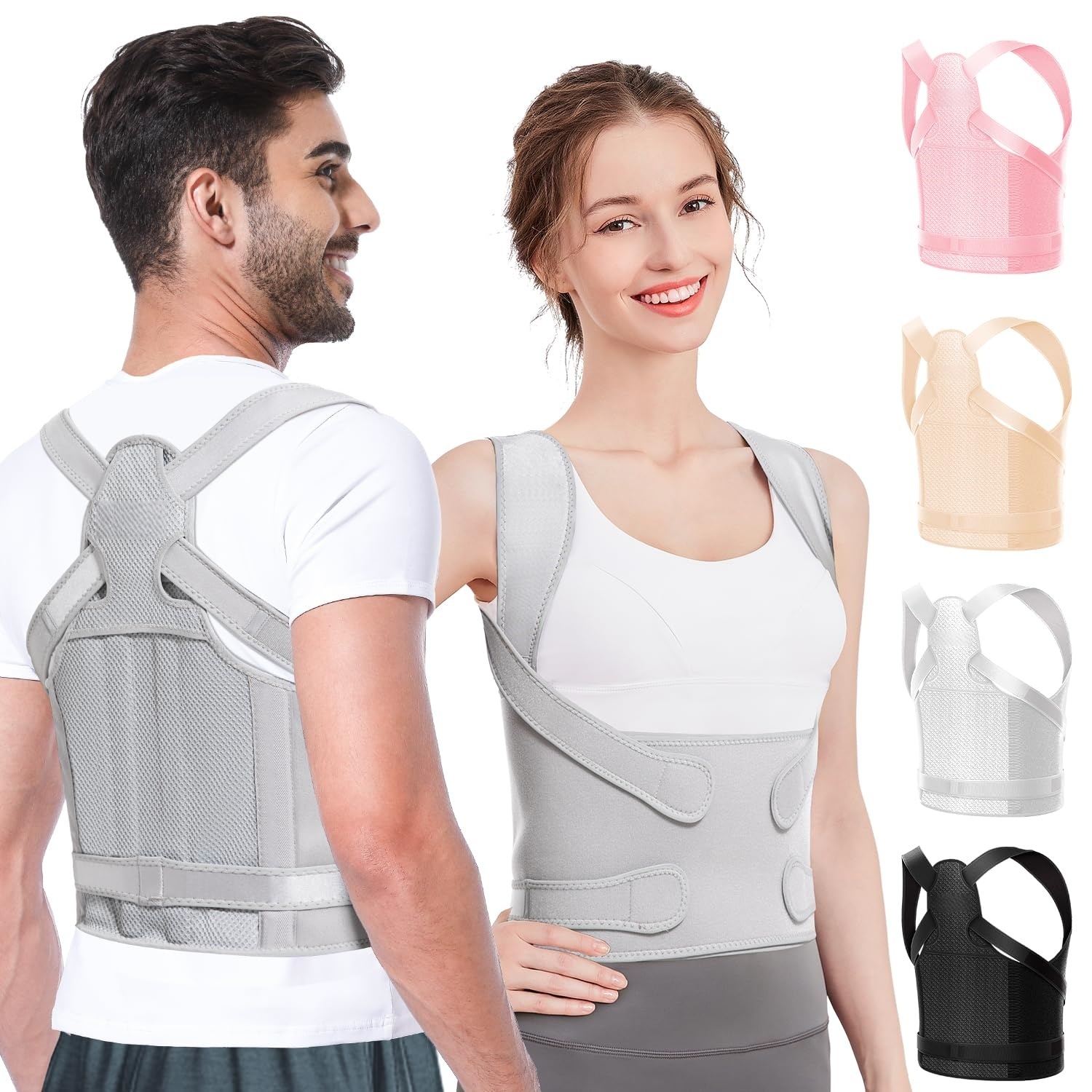 Posture Corrector – Adjustable Full Back Support with Removable Rods for Upper & Lower Back