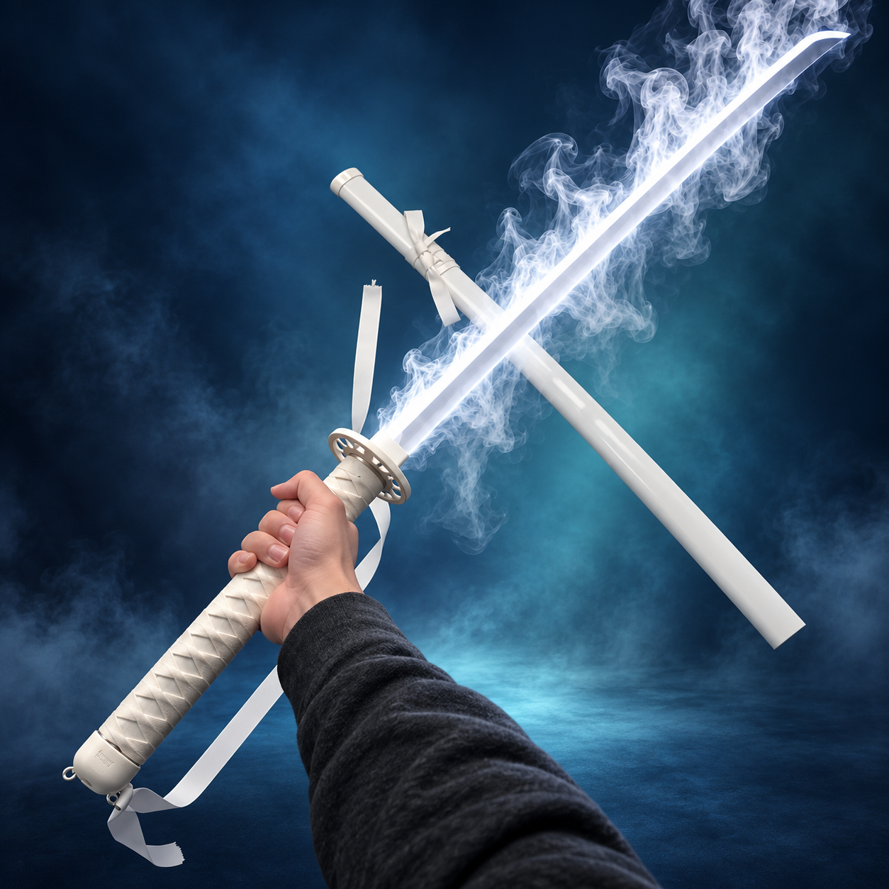 RGB Smoke Katana Sword with Color-Changing LED Effects