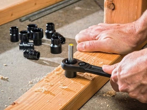 Pass-through wrench and socket set shown from another angle