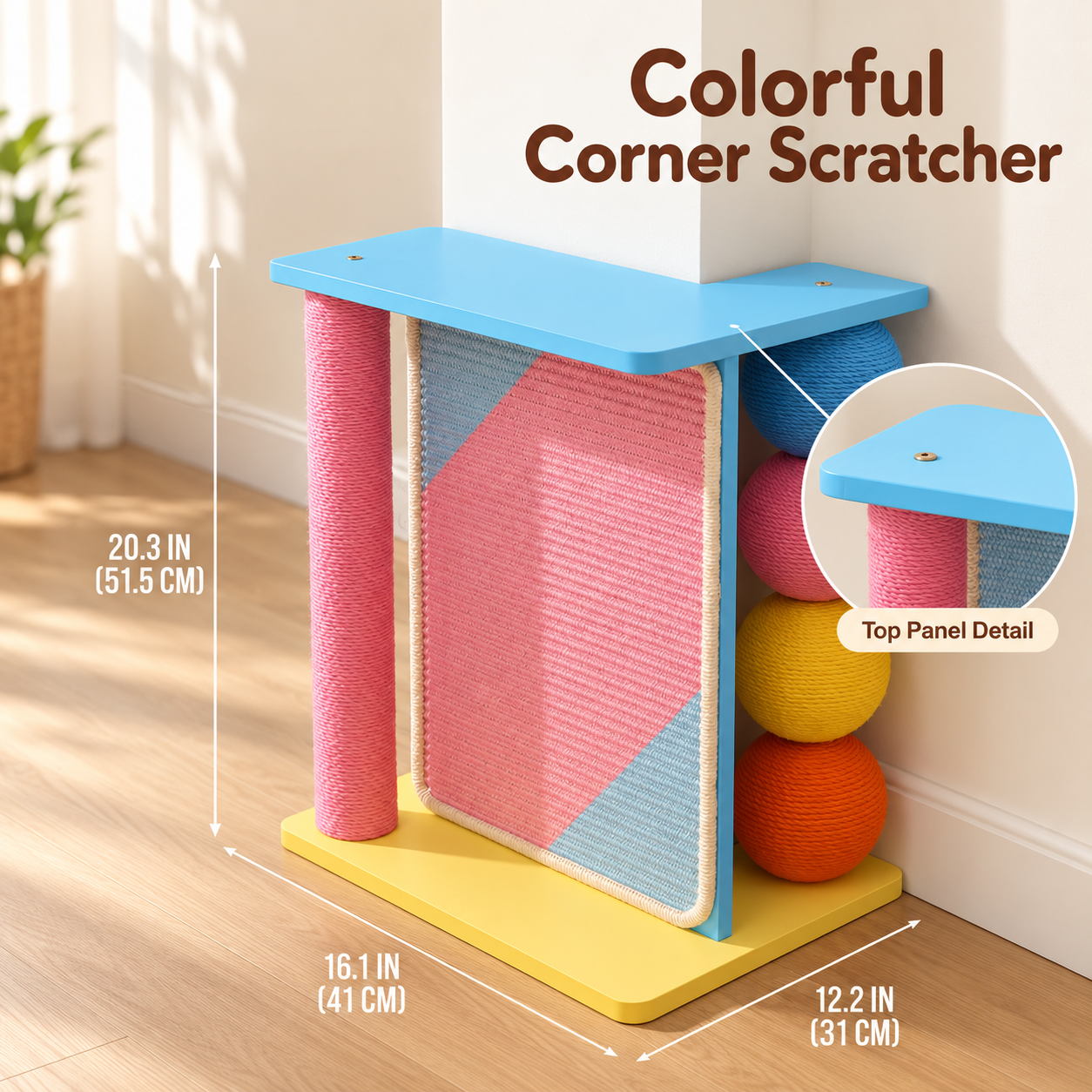 Solid Wood Corner Cat Scratcher
