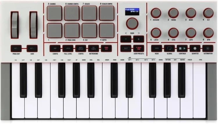 THE MOST SUBSTANTIAL MPK MINI REDESIGN YET Real Pitch & Mod Wheels. Full-Color Screen. 1,000+ Pro Sounds.